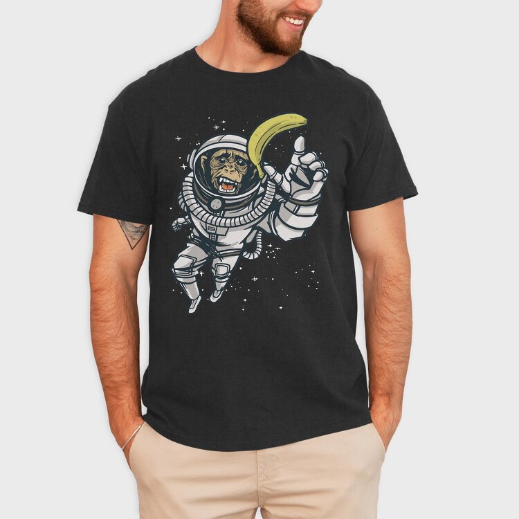 Astronaut Chimp, Tricou Barbati (Unisex)