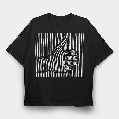 3D Thumbs Up, Tricou Oversize Barbati (Unisex)