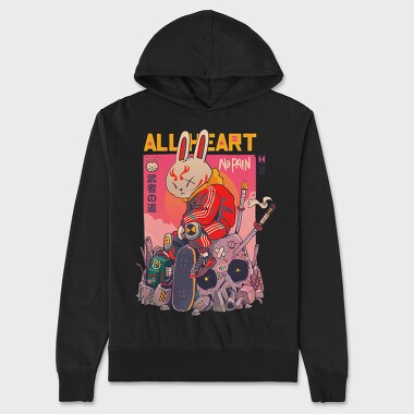 Bunny Warrior Vibes, Hanorac Oversize Barbati (Unisex)