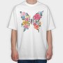 Butterfly Roses Bloom, Tricou Oversize Barbati (Unisex)