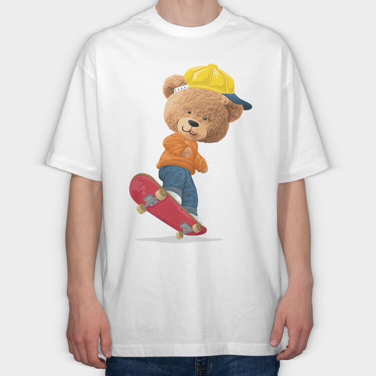 Teddy Skate Cap, Tricou Oversize Barbati (Unisex)