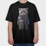 Cat Cactus Cool, Tricou Oversize Barbati (Unisex)