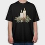 Christmas Candles Arrangement, Tricou Oversize Barbati (Unisex)