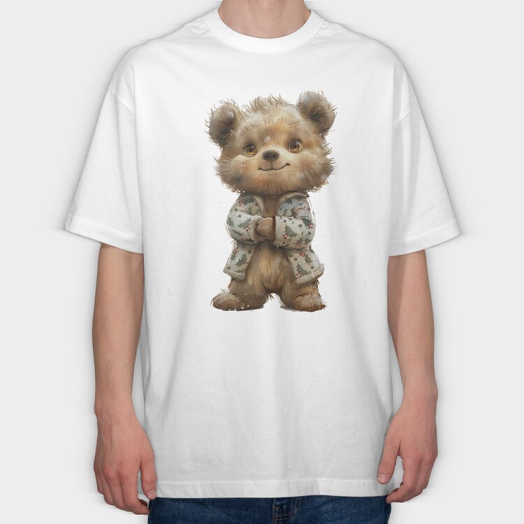 Christmas Bear Jacket 2, Tricou Oversize Barbati (Unisex)