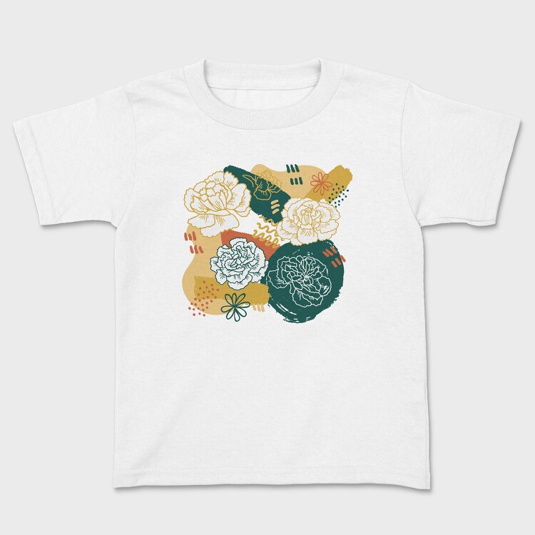 Abstract Carnation Flowers, Tricou Copii
