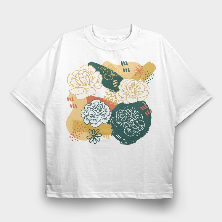 Abstract Carnation Flowers, Tricou Oversize Barbati (Unisex)