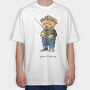 Teddy Bear Fishing, Tricou Oversize Barbati (Unisex)