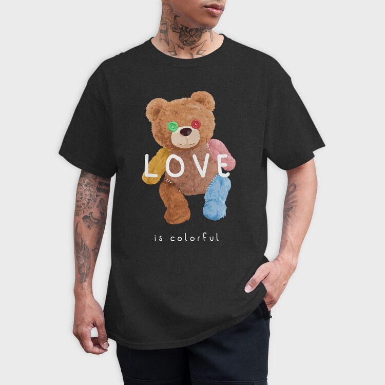 Teddy Bear Love, Tricou Barbati (Unisex)