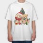 Christmas Teddy Bear, Tricou Oversize Barbati (Unisex)