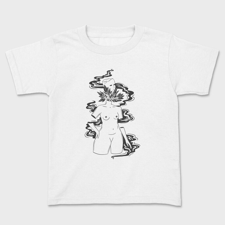 Abstract Statue With Plats Plants, Tricou Copii