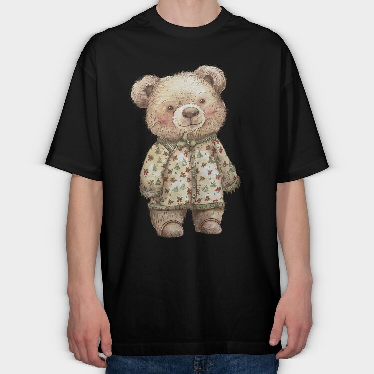 Christmas Bear Jacket, Tricou Oversize Barbati (Unisex)