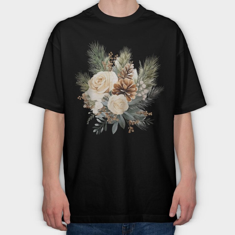 Christmas Bouquet 26, Tricou Oversize Barbati (Unisex)