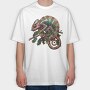 Christmas Chameleon Garden, Tricou Oversize Barbati (Unisex)