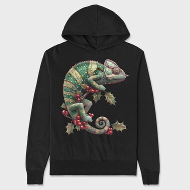 Christmas Chameleon Holly, Hanorac Oversize Barbati (Unisex)