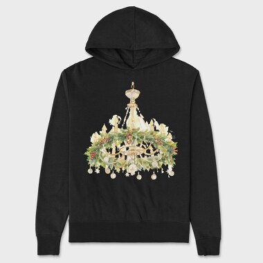Christmas Chandelier Holly, Hanorac Oversize Barbati (Unisex)