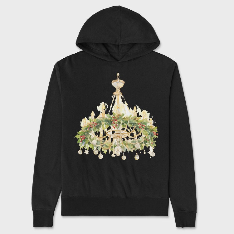 Christmas Chandelier Holly, Hanorac Oversize Barbati (Unisex)