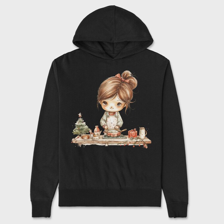 Christmas Chef Girl, Hanorac Oversize Barbati (Unisex)