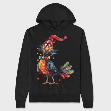 Christmas Chicken Bells, Hanorac Oversize Barbati (Unisex)