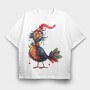 Christmas Chicken Bells, Tricou Oversize Barbati (Unisex)