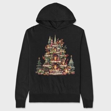 Christmas Chimney Fireplace, Hanorac Oversize Barbati (Unisex)