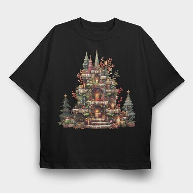 Christmas Chimney Fireplace, Tricou Oversize Barbati (Unisex)