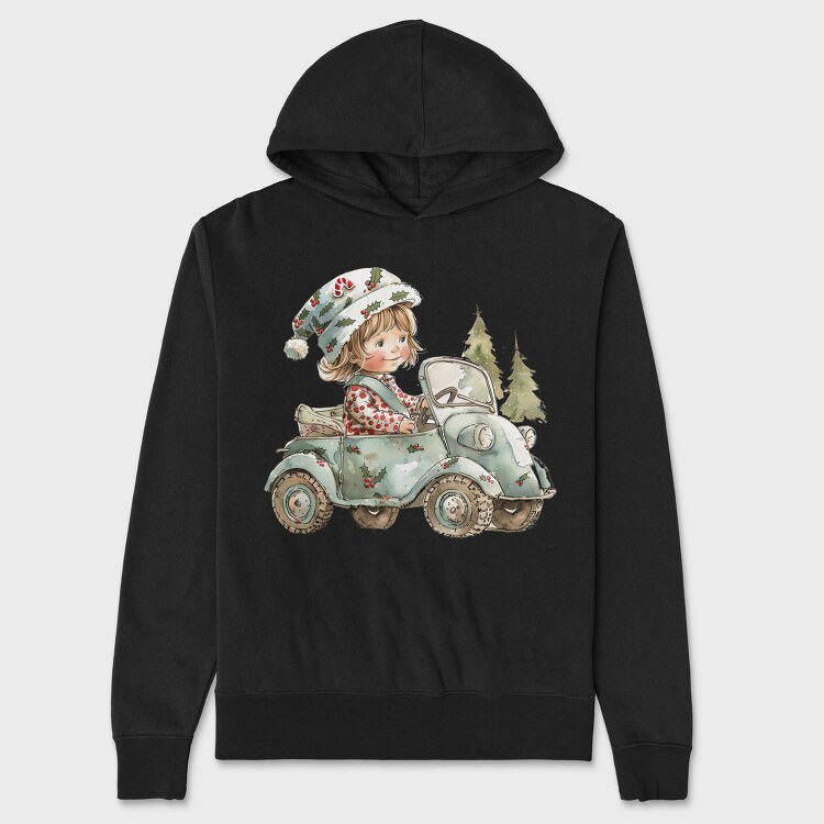 Christmas Christmas Car, Hanorac Oversize Barbati (Unisex)