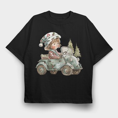 Christmas Christmas Car, Tricou Oversize Barbati (Unisex)