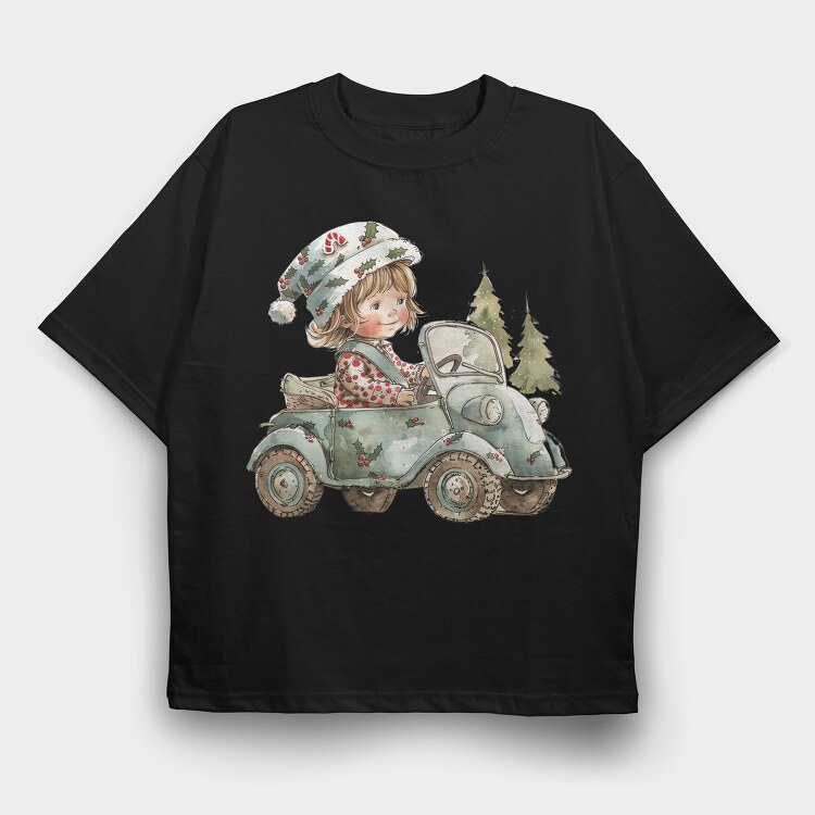 Christmas Christmas Car, Tricou Oversize Barbati (Unisex)