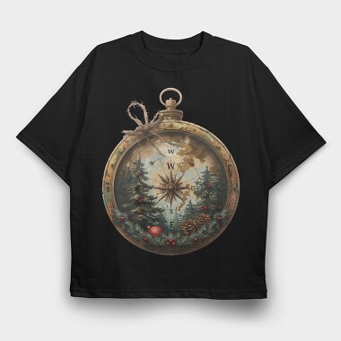 Christmas Compass Garden, Tricou Oversize Barbati (Unisex)