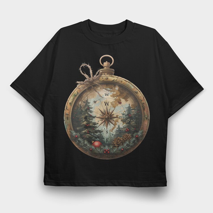 Christmas Compass Garden, Tricou Oversize Barbati (Unisex)