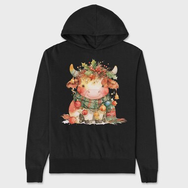Christmas Cow Bell, Hanorac Oversize Barbati (Unisex)