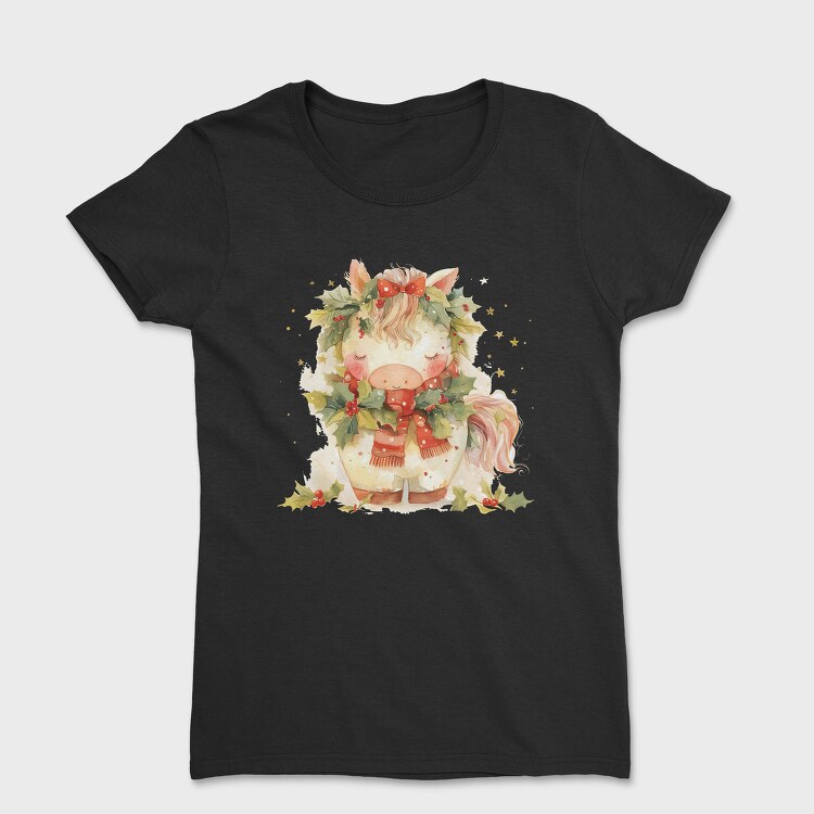 Christmas Cow Ornament, Tricou Femei