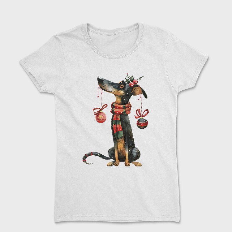 Christmas Dachshund, Tricou Femei