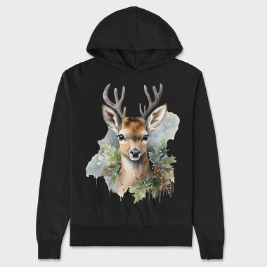 Christmas Deer 1, Hanorac Oversize Barbati (Unisex)