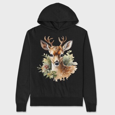 Christmas Deer 11, Hanorac Oversize Barbati (Unisex)