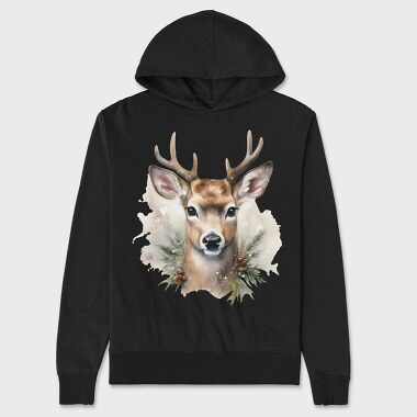 Christmas Deer 12, Hanorac Oversize Barbati (Unisex)