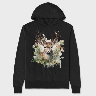 Christmas Deer 2, Hanorac Oversize Barbati (Unisex)