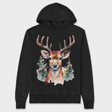 Christmas Deer 5, Hanorac Oversize Barbati (Unisex)