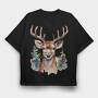 Christmas Deer 5, Tricou Oversize Barbati (Unisex)
