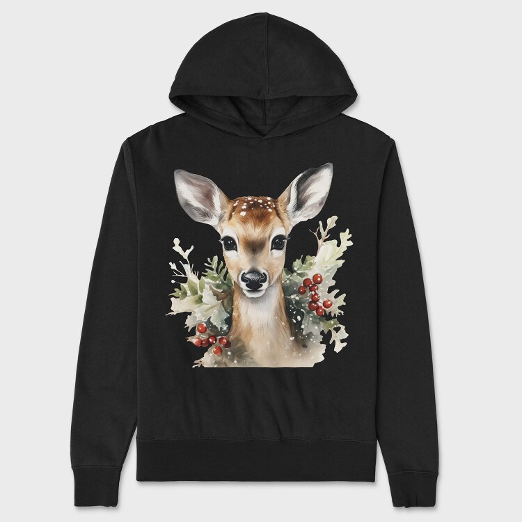 Christmas Deer 6, Hanorac Oversize Barbati (Unisex)