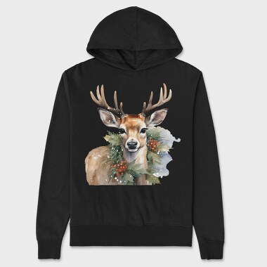 Christmas Deer 7, Hanorac Oversize Barbati (Unisex)