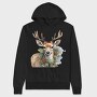 Christmas Deer 7, Hanorac Oversize Barbati (Unisex)
