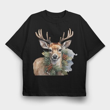 Christmas Deer 7, Tricou Oversize Barbati (Unisex)