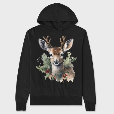 Christmas Deer 9, Hanorac Oversize Barbati (Unisex)