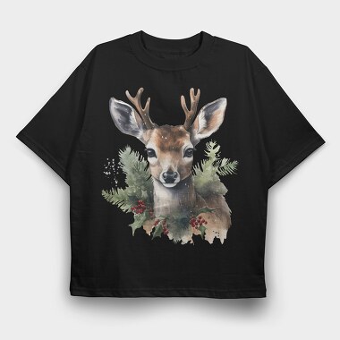 Christmas Deer 9, Tricou Oversize Barbati (Unisex)