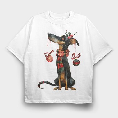 Christmas Dog Ornaments, Tricou Oversize Barbati (Unisex)