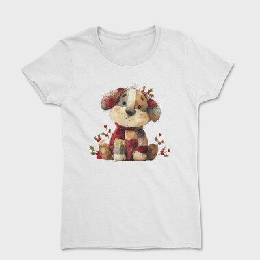 Christmas Dog Patchwork, Tricou Femei