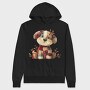 Christmas Dog Patchwork, Hanorac Oversize Barbati (Unisex)