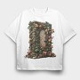 Christmas Door Garden, Tricou Oversize Barbati (Unisex)