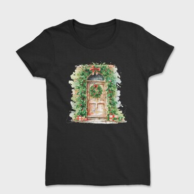 Christmas Door Wreath, Tricou Femei